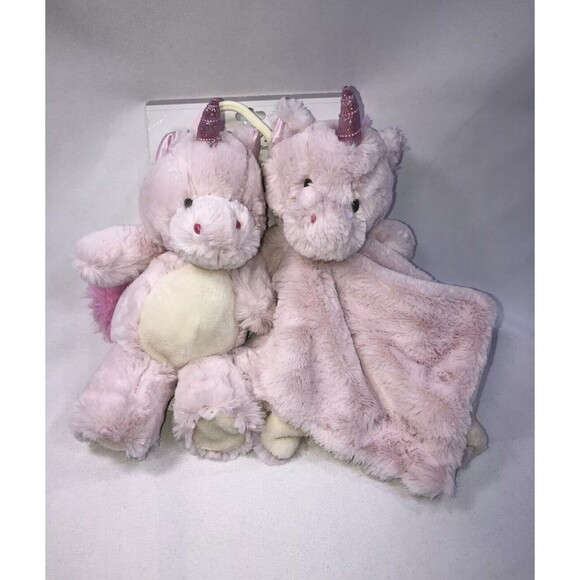 KELLY BABY 2PC TOY & SECURITY BLANKET SET PINK UNICORN PLUSH TOY & LOVEY NWT - Picture 5 of 10